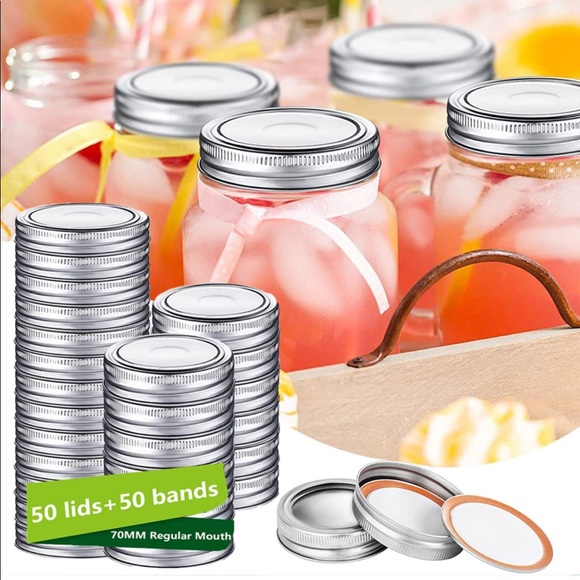 Other New Thickened Canning Lids And Rings Set 10pcs 275in Canning